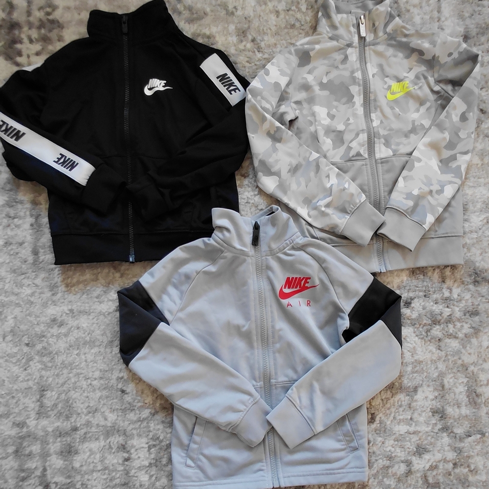 Nike Kids' Zip-Up Hoodies - Black, Gray, and Camouflage